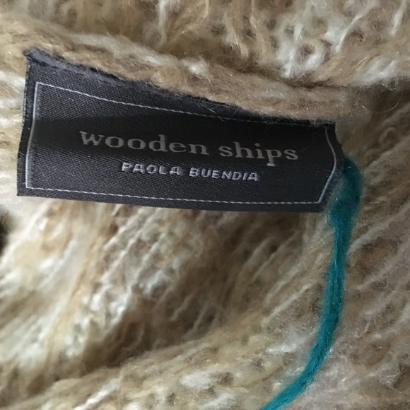 Wooden Ships open front acrylic wool mohair soft knit cardigan M/L boho winter - Picture 2 of 4